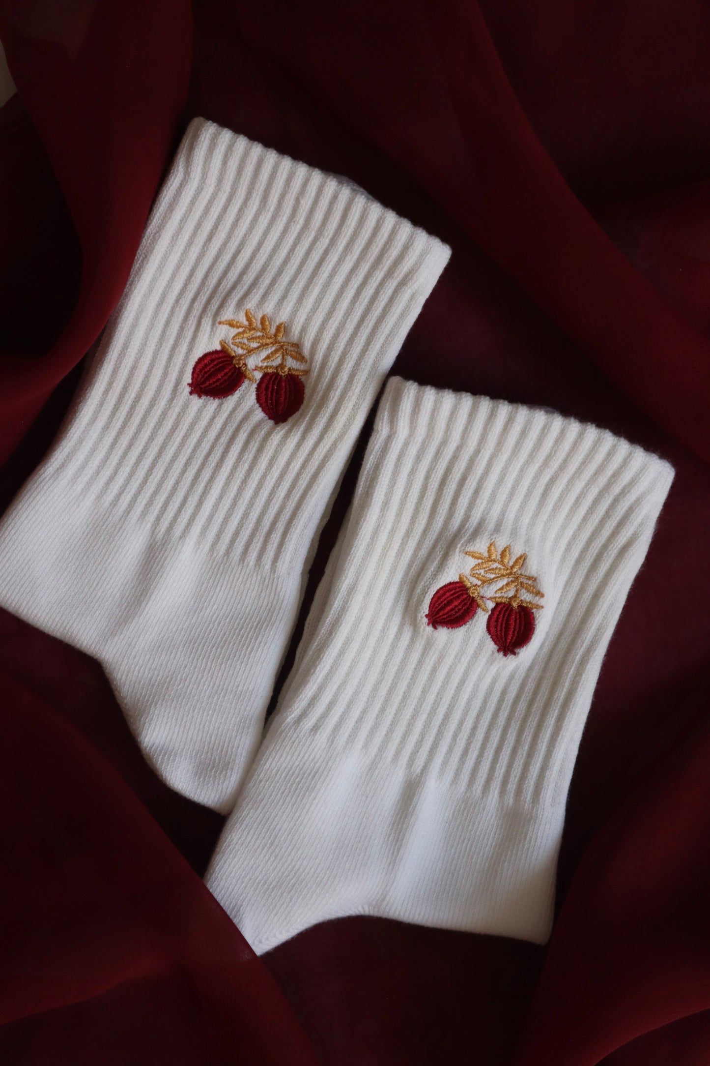 Pomegranate Pilates Socks